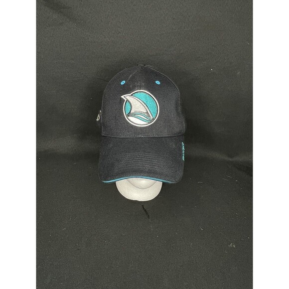San Jose Sharks Logo CCM Genuine NHL Authentic SnapBack S/M Hat Cap Black Teal - Picture 1 of 6